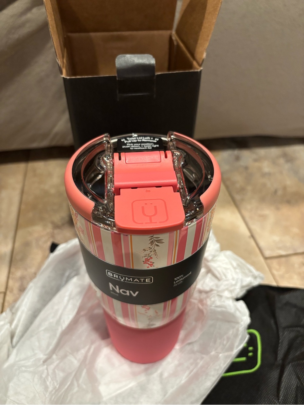 BrüMate Nav Insulated Tumbler — Pink Floral